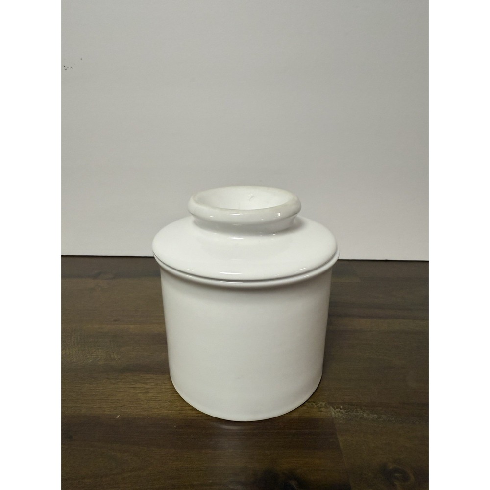 Vintage White Ceramic French Butter Bell Crock